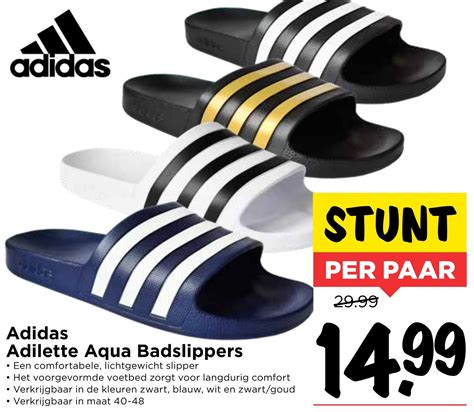 adidas adilette slippers wit aanbieding